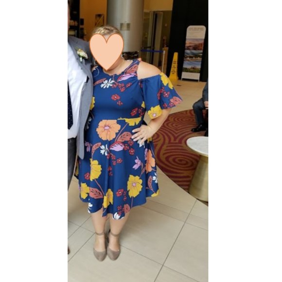 Eloquii Floral Cold Shoulder Dress - Picture 3 of 7